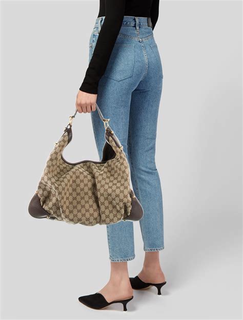 gucci large gg jockey hobo|Gucci hobo canvas.